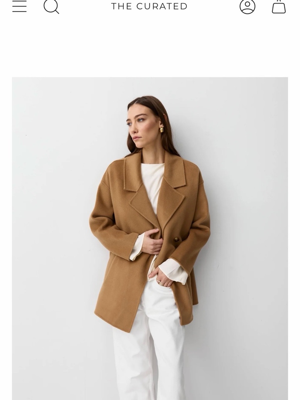 The Curated Classic Camel Blazer, size medium
